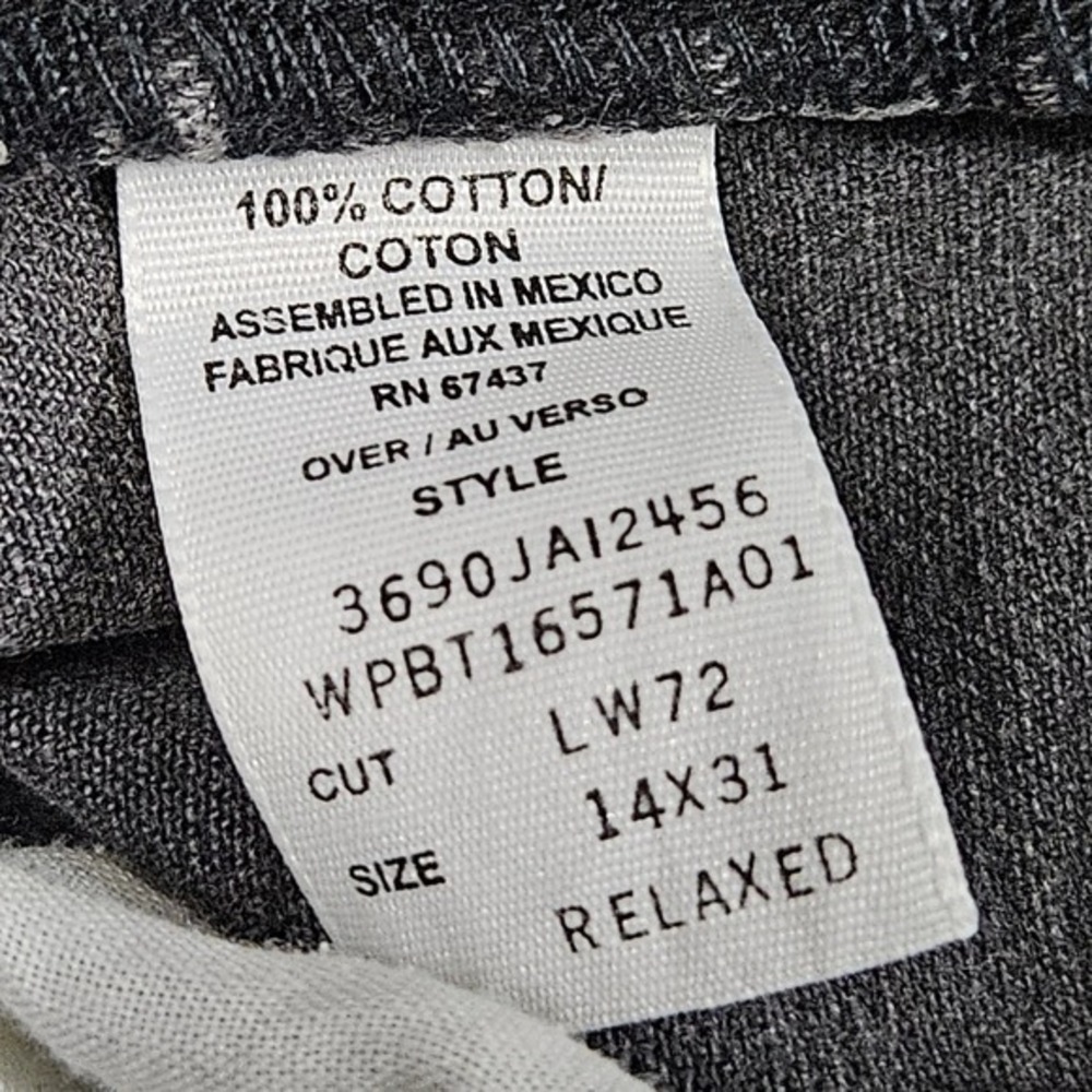 Y2K Polo Ralph Lauren Jeans 14x31 Black Denim Relaxed Faded Grunge Vintage Moto - Picture 9 of 12